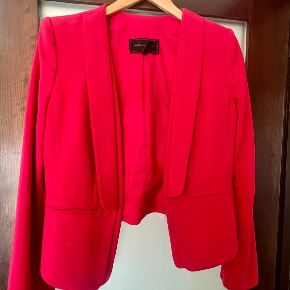 BCBG Red Pink Open-Front Blazer, size 6